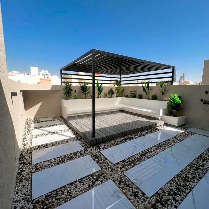 تنفيذ مظلات جلسات منزلية بحي الياسمين