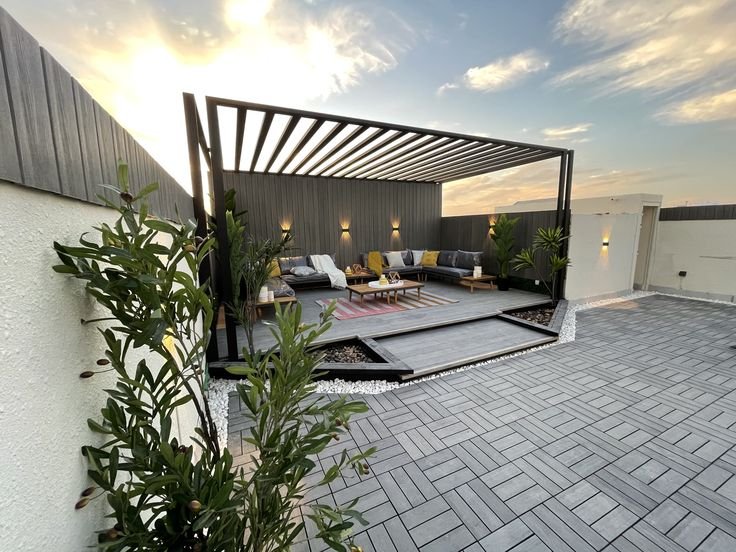 مظلات جلسات حي الياسمين بالرياض بتصميم عصري